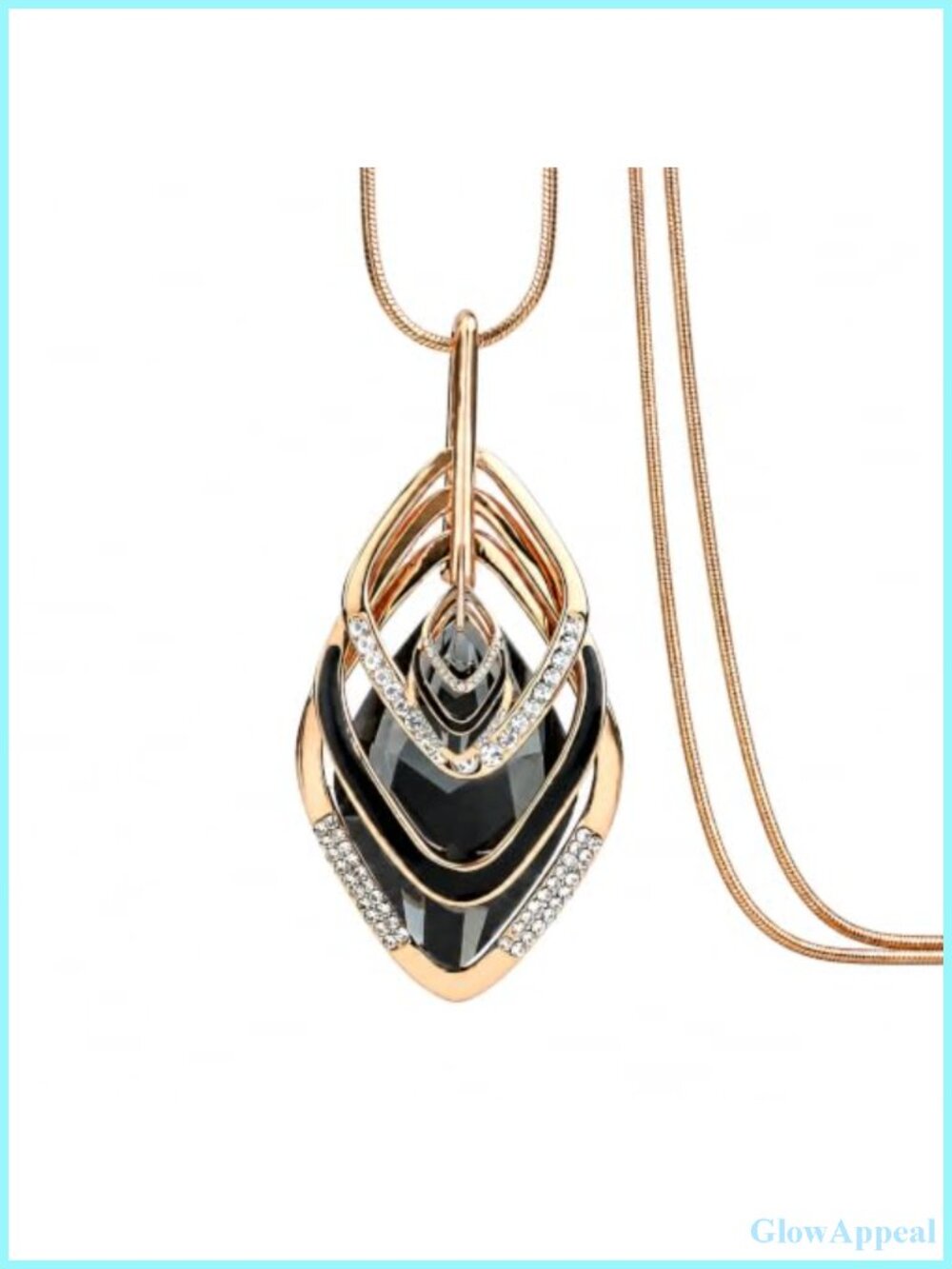 Triple Layer Pendant Necklace Long Sweater Chain Alloy Created Crystal